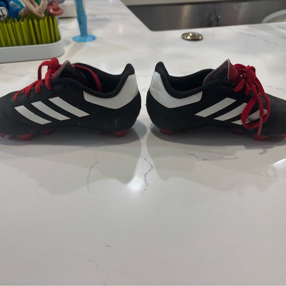 Adidas Kids Black and Red Sneakers size 10 cleats